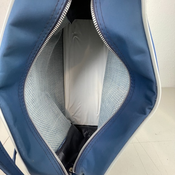 Vintage Travel Bag Unitours Blue Panam Style Shoulder Strap Vacation Flight 70s - Picture 8 of 12